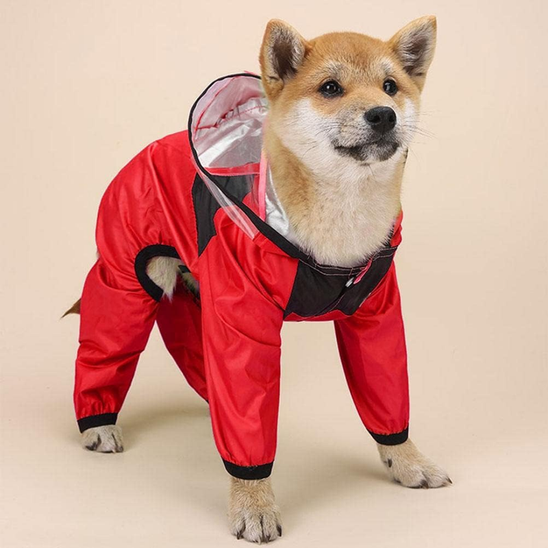 Jaqueta de Chuva Impermeável com Visor para Cães
