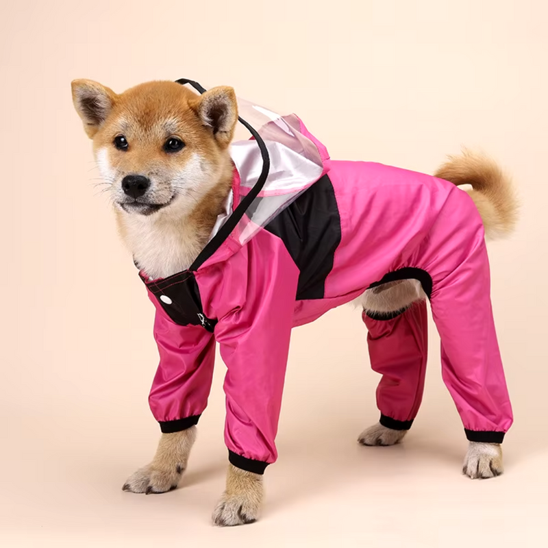 Jaqueta de Chuva Impermeável com Visor para Cães