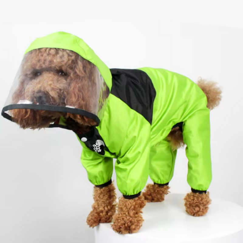 Jaqueta de Chuva Impermeável com Visor para Cães