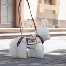 Mochila de Ombro de Couro para Cães